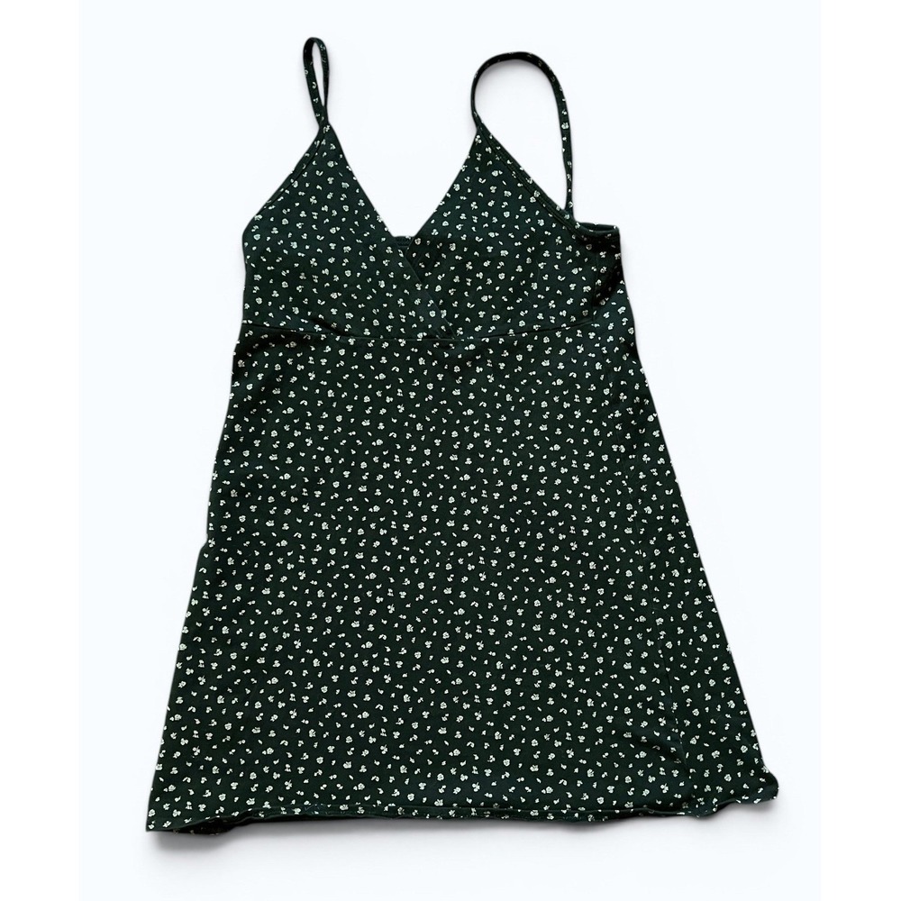 Brandy Melville John Galt Mini Dress Size 0 Green Spaghetti Strap Made Italy